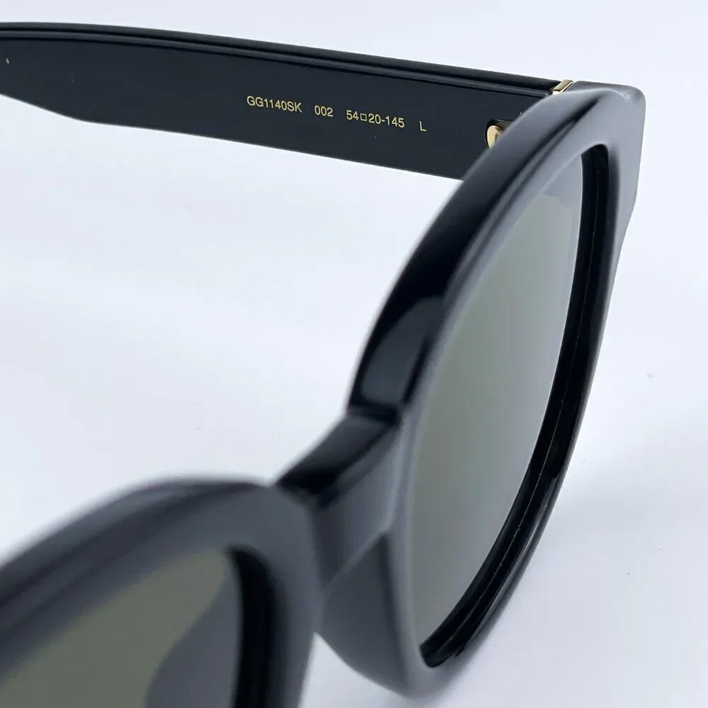 SALE! NEW Gucci GG1140SK 002 Black Green Square Unisex Sunglasses